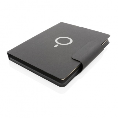 Logo trade promotional merchandise photo of: Artic Magnetic 10W wireless charging A4 portfolio